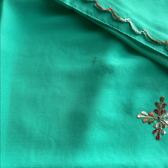 Elegant Teal Embroidered Outfit - Picture 3 of 5